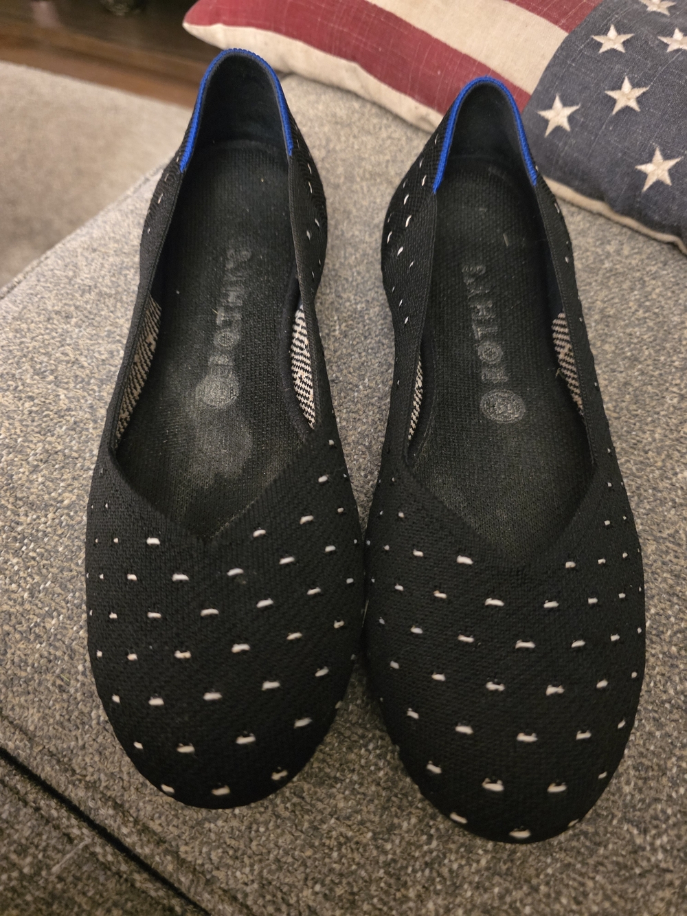 Rothy's Black Knit Ballet Flats  9.5